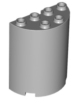 Cylinder Half 2 x 4 x 4 in Light Bluish Gray
