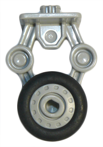 Duplo Airplane Landing Gear with Two Wheels in Light Bluish Gray