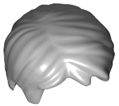 Hair Short, Tousled with Side Part in Light Bluish Gray