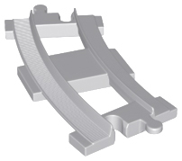 Duplo Train Track 4 x 8 Curved [Short] in Light Bluish Gray