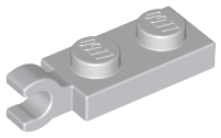 Plate Special 1 x 2 with Clip Horizontal on End in Light Bluish Gray