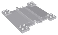 Duplo Train Track with Ramps For Car Crossing in Light Bluish Gray