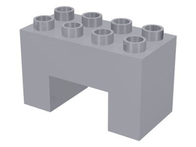 Duplo Brick 2 x 4 x 2 with 2 x 2 Square Arch in Light Bluish Gray