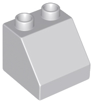 Duplo Brick 2 x 2 Slope 45° in Light Bluish Gray