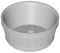 Barrel Half Large with Axle Hole in Light Bluish Gray
