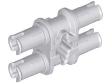 Technic Pin Double with Axle Hole - Squared Holes in Light Bluish Gray