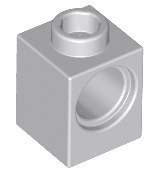 Technic Brick 1 x 1 with Pin Hole in Light Bluish Gray