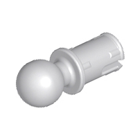 Technic Pin with Friction Ridges Lengthwise and Towball in Light Bluish Gray