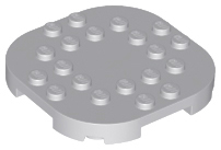 Plate Round Corners 6 x 6 x 2/3 Circle with Reduced Knobs in Light Bluish Gray