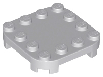 Plate Round Corners 4 x 4 x 2/3 Circle with Reduced Knobs in Light Bluish Gray