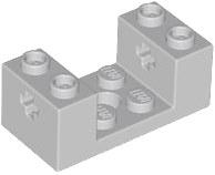 Brick Special 2 x 4 x 1 1/3 with Axle Holes and 2 x 2 Recessed and Hole in Light Bluish Gray