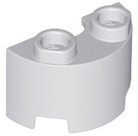Brick Round, Half 1 x 2 in Light Bluish Gray