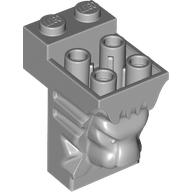 Brick Special 2 x 3 x 3 with Cutout and Lion Head [Solid Studs] in Light Bluish Gray