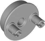 Rotation Joint Disc with 2 Pins in Light Bluish Gray