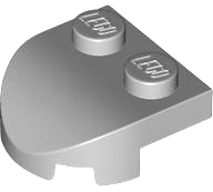 Brick Wedged, Rounded 2 x 2 with Curved Front, 2 Studs in Light Bluish Gray