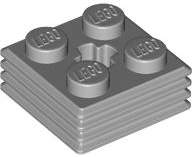 Plate Special 2 x 2 x 2/3 with Axle Hole and Grill on Sides (Haybale) in Light Bluish Gray