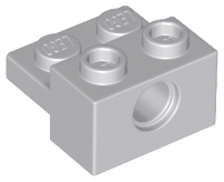 Technic Brick Special 1 x 2 with Pin Hole and 1 x 2 Plate in Light Bluish Gray