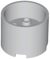 Brick Round 3 x 3 x 2 Recessed Center with 2 x 2 Studs and Axle Hole in Light Bluish Gray