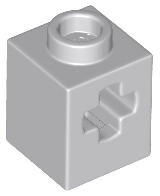 Technic Brick 1 x 1 with Axle Hole in Light Bluish Gray