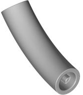 Brick Round 1 x 1 D. Tube with 45° Elbow and Axle Holes (Crossholes) at Each End in Light Bluish Gray