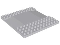 Duplo Baseplate 12 x 12 with Reduced Stud Section (Road) in Light Bluish Gray