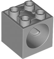 Brick Special 2 x 2 x 1 2/3 with Worm Gear Hole in Light Bluish Gray