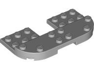 Plate Round Corners Double 4 x 8 with 2 x 2 Cutout and 2 x 8 Raised Studs, Reduces Nubs in Light Bluish Gray