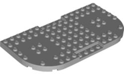 Plate Special 8 x 16 x 2/3, Two Rounded Corners, Reduced Stud Sections in Light Bluish Gray