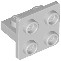 Bracket 1 x 2 - 2 x 2 Centered in Light Bluish Gray