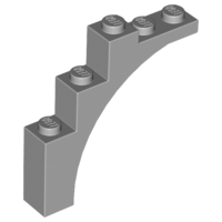Brick Arch 1 x 5 x 4 [Irregular Bow, Raised Underside Cross Supports] in Light Bluish Gray