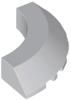 Brick Round Corner 5 x 5 x 1 Slope, Bottom Cut Outs, No Studs, Flat Top in Light Bluish Gray
