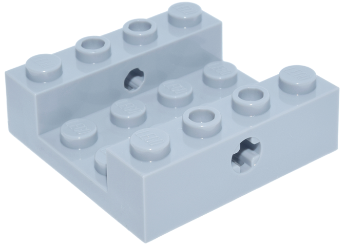 Brick Special 4 x 4 with Axle Holes, 2 x 4 Recessed Center in Light Bluish Gray