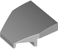 Brick Wedged, Curved 2 x 2 x 2/3 with Notches 27° in Light Bluish Gray
