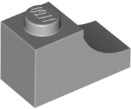 Brick Curved 2 x 1 with Inverted Cutout in Light Bluish Gray