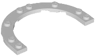 Plate Round Half 5 x 8 with 4 x 6 Round Cutout in Light Bluish Gray