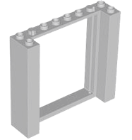 Door Frame Double 2 x 8 x 6 in Light Bluish Gray