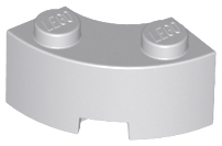 Brick Round Corner 2 x 2 Macaroni with Stud Notch and Reinforced Underside [New Style] in Light Bluish Gray