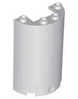 Cylinder Half 2 x 4 x 5 with 1 x 2 cutout in Light Bluish Gray