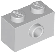 Brick Special 1 x 2 with 1 Center Stud on 1 Side, Bottom Stud Holder in Light Bluish Gray