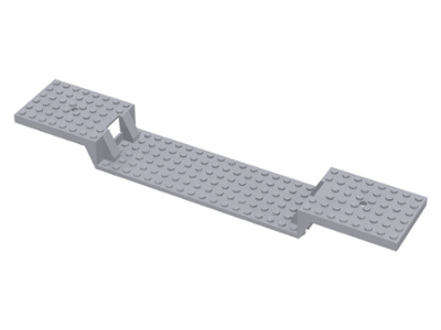 Vehicle Base, Train 6 x 34 Split-Level without Bottom Tubes in Light Bluish Gray