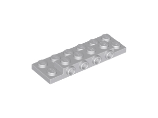 Plate Special 2 x 6 x 2/3 with 4 Studs on Side, 1 Support Wall on Bottom in Light Bluish Gray
