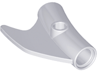 Technic Pin Connector Round Curved with Fin and Hole in Light Bluish Gray