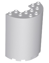 Cylinder Half 3 x 6 x 6 with 1 x 2 Cutout in Light Bluish Gray