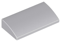 Brick Curved 2 x 4 x 2/3 No Studs, with Bottom Tubes in Light Bluish Gray