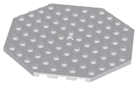 Plate Special 10 x 10 Octagonal with Hole in Light Bluish Gray