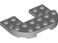 Plate Round Corners Double 4 x 6 with 2 x 2 Cutout and 2 x 6 Raised Studs in Light Bluish Gray