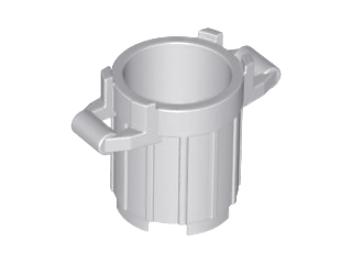 Trash Can with 4 Cover Holders in Light Bluish Gray