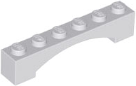 Brick Arch 1 x 6 Raised Arch in Light Bluish Gray