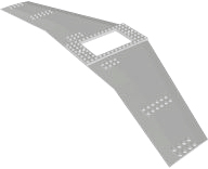 Wing Plate 20 x 56 with 6 x 10 Opening and 4 Holes in Light Bluish Gray