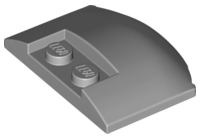 Brick Round 3 x 4 x 2/3 Triple Curved with 2 Sunk Studs in Light Bluish Gray